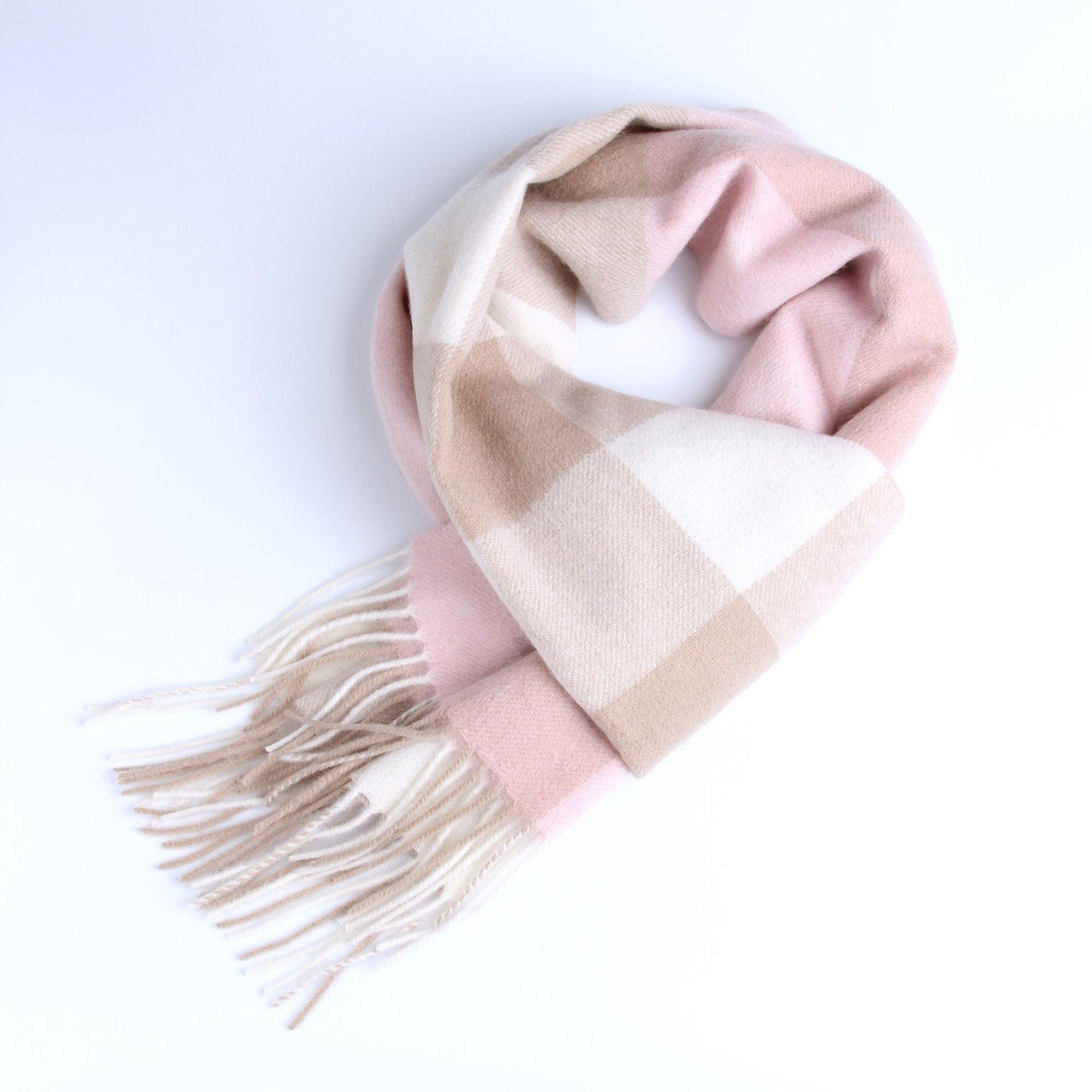 Autumn Winter Super Soft Hijab Classic Cashmere Tartan Lightweight Pure Wool Plaid Scarf Women's Shawls Elegant Thickened To Keep Warm For Women