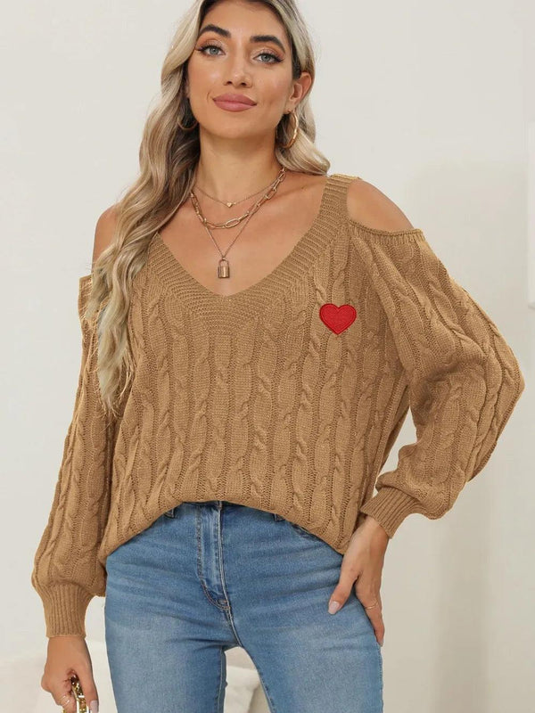 Autumn/Winter Top Deep V Sexy Off Shoulder Loose Hooded Sweater for Women