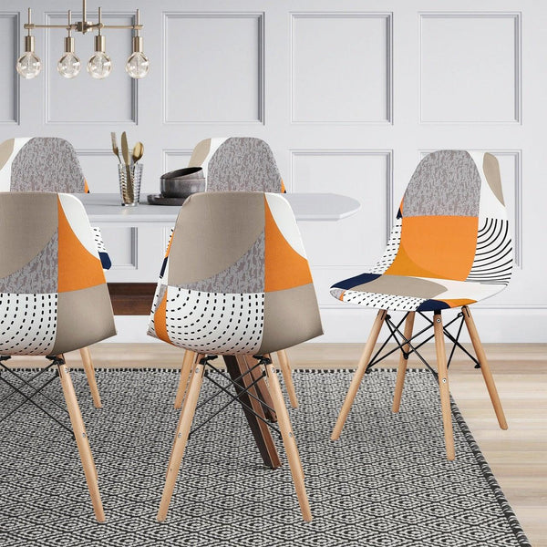 Avangarde Style  Printed Seat Cover For Shell Chair Armless Shell Chair Cover Banquet Home Slipcover Elastic Removable Stretch High Back For Sofa Armchairs