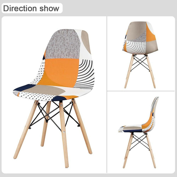 Avangarde Style  Printed Seat Cover For Shell Chair Armless Shell Chair Cover Banquet Home Slipcover Elastic Removable Stretch High Back For Sofa Armchairs
