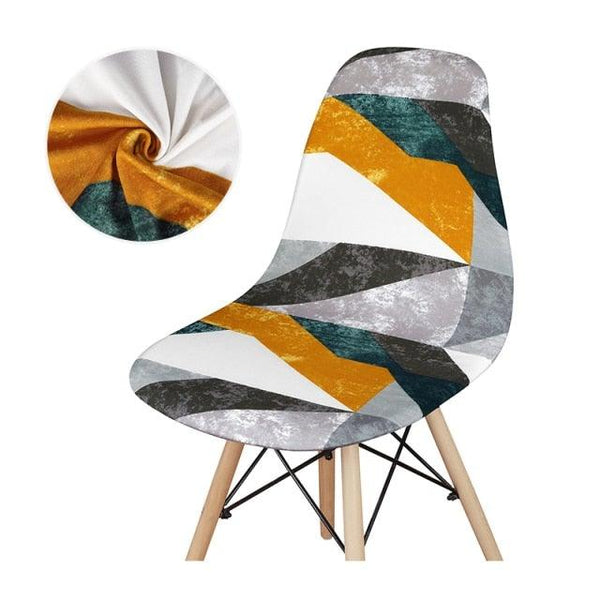 Avangarde Style  Printed Seat Cover For Shell Chair Armless Shell Chair Cover Banquet Home Slipcover Elastic Removable Stretch High Back For Sofa Armchairs