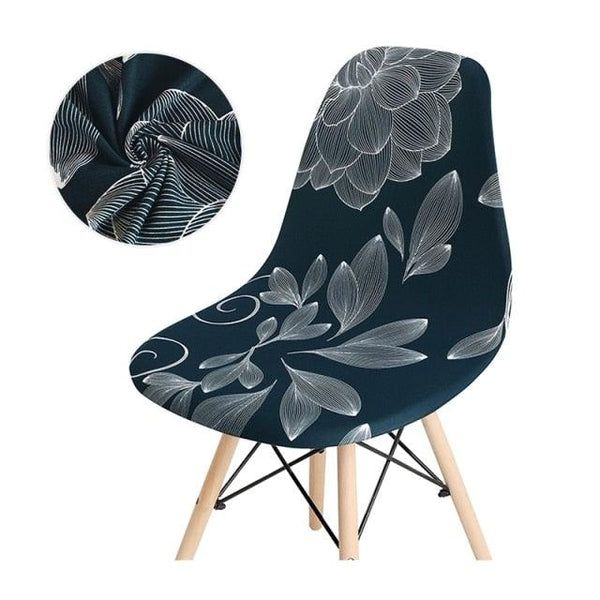 Avangarde Style  Printed Seat Cover For Shell Chair Armless Shell Chair Cover Banquet Home Slipcover Elastic Removable Stretch High Back For Sofa Armchairs