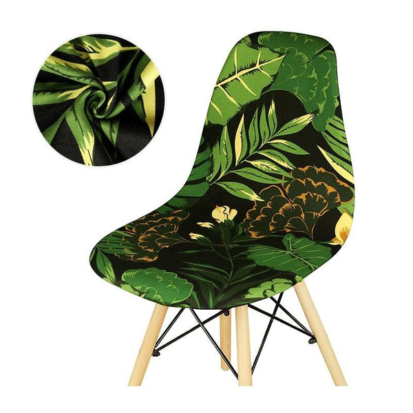 Avangarde Style  Printed Seat Cover For Shell Chair Armless Shell Chair Cover Banquet Home Slipcover Elastic Removable Stretch High Back For Sofa Armchairs
