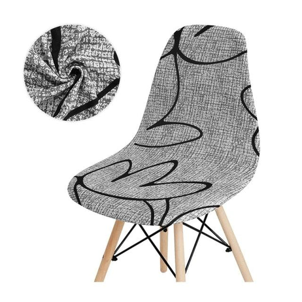 Avangarde Style  Printed Seat Cover For Shell Chair Armless Shell Chair Cover Banquet Home Slipcover Elastic Removable Stretch High Back For Sofa Armchairs