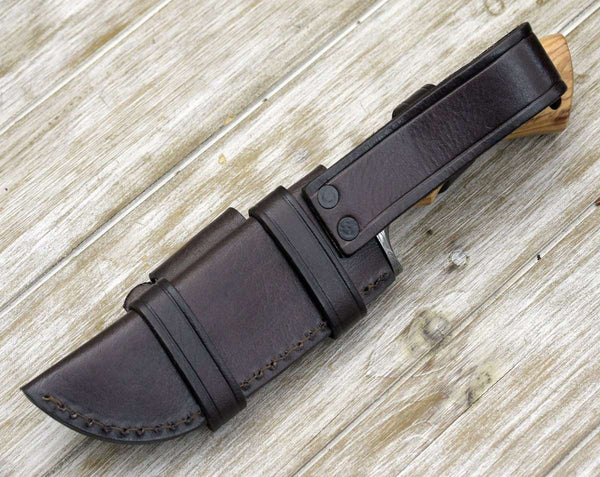 Avatar Damascus Hunting Knife with Exotic Olive Wood Handle