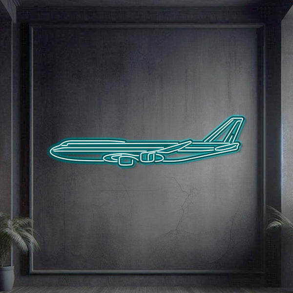 747-8 Metal Neon Aircraft Wall Art - NCN0003