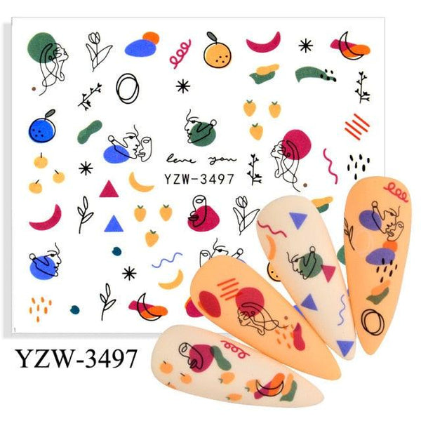 Avocado Fruit Transfer Nail Stickers Charms Winter Water Sticker For Nails Sliders Character Image Tattoo Decal Decoration Cute Summer Nail Art Stickers Summer Fruit Stickers on Nails Unicorn Banana Cherry Avocado Dog Strawberry Nail Art Decals