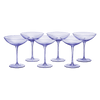 Lavender Champagne Coupes 12oz Set of 6 by The Wine Savant - Colored Champagne Glasses, Prosecco, Mimosa Glasses Set, Cocktail Glass Set, Bar Glassware Bachelorette Anniversary Gifts
