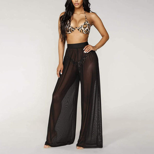 Awoscut Women See Through Sheer Mesh Pants