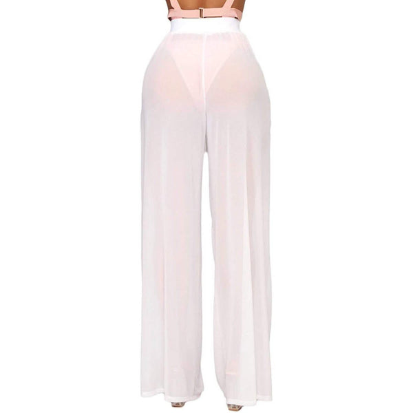 Awoscut Women See Through Sheer Mesh Pants