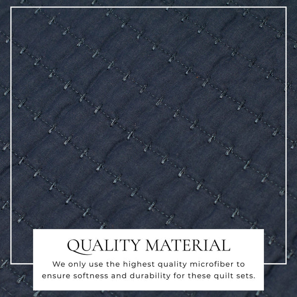 3-Piece Solid Quilt - Alicia Collection Great Bay Home