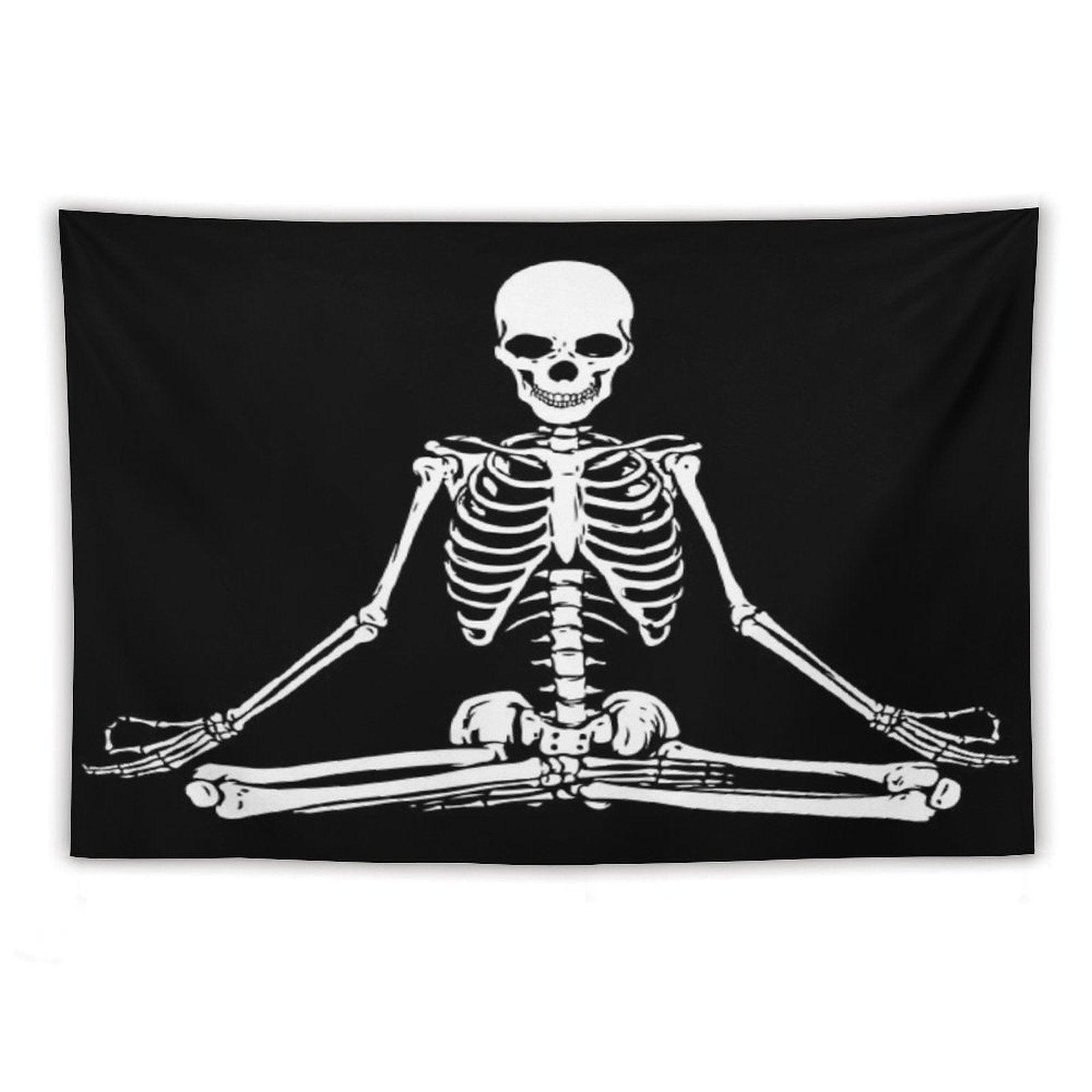 Meditating Skeleton Tapestry