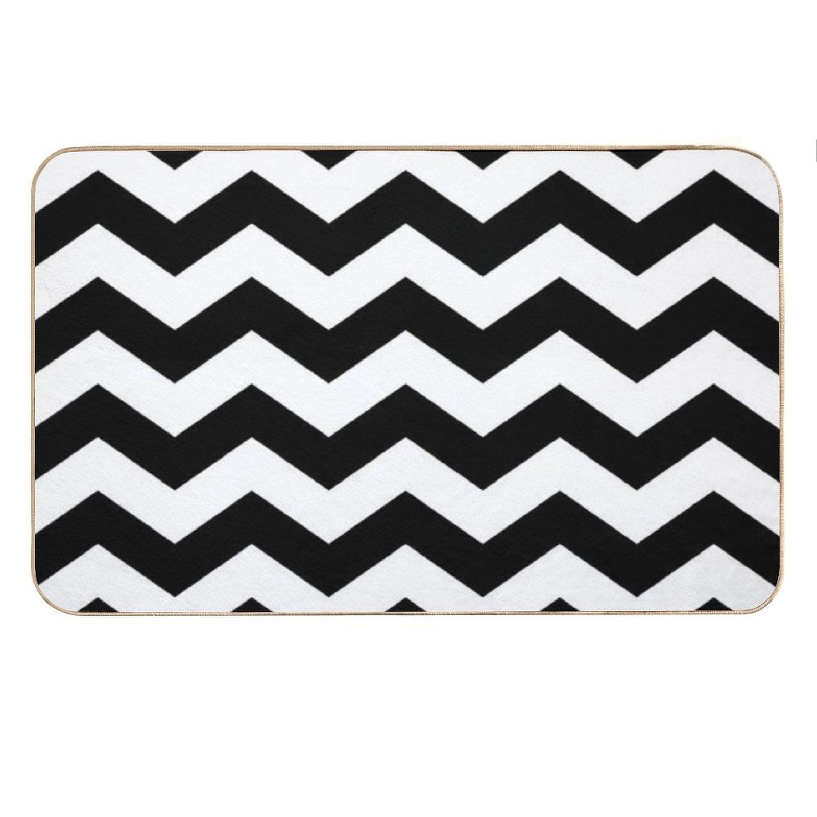 Black And White Zigzag Chevron Bath Mat
