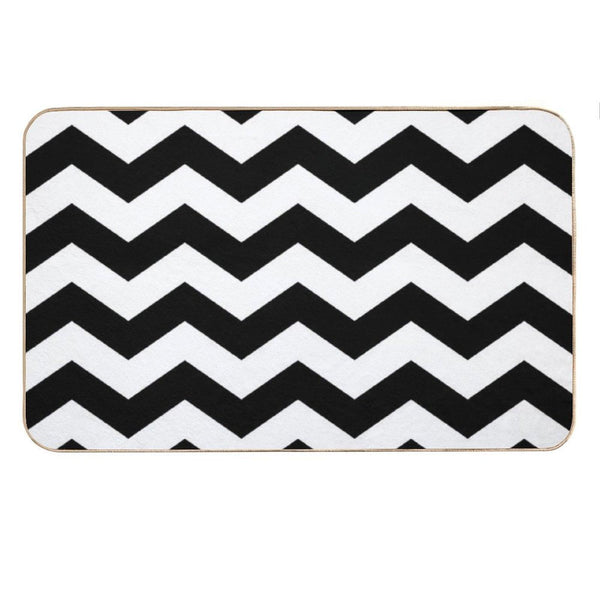 Black And White Zigzag Chevron Bath Mat