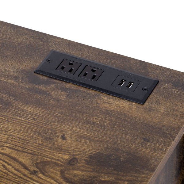 Furniture Style 2 in 1 PET FRIENDLY Dog Crate Composite Desk Hutch in Rustic Brown MDF and Steel