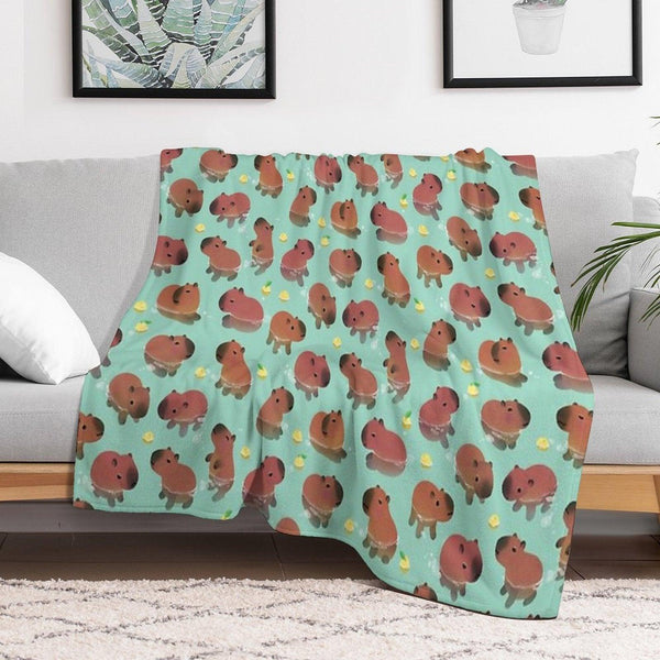 Capybath Time Throw Blanket