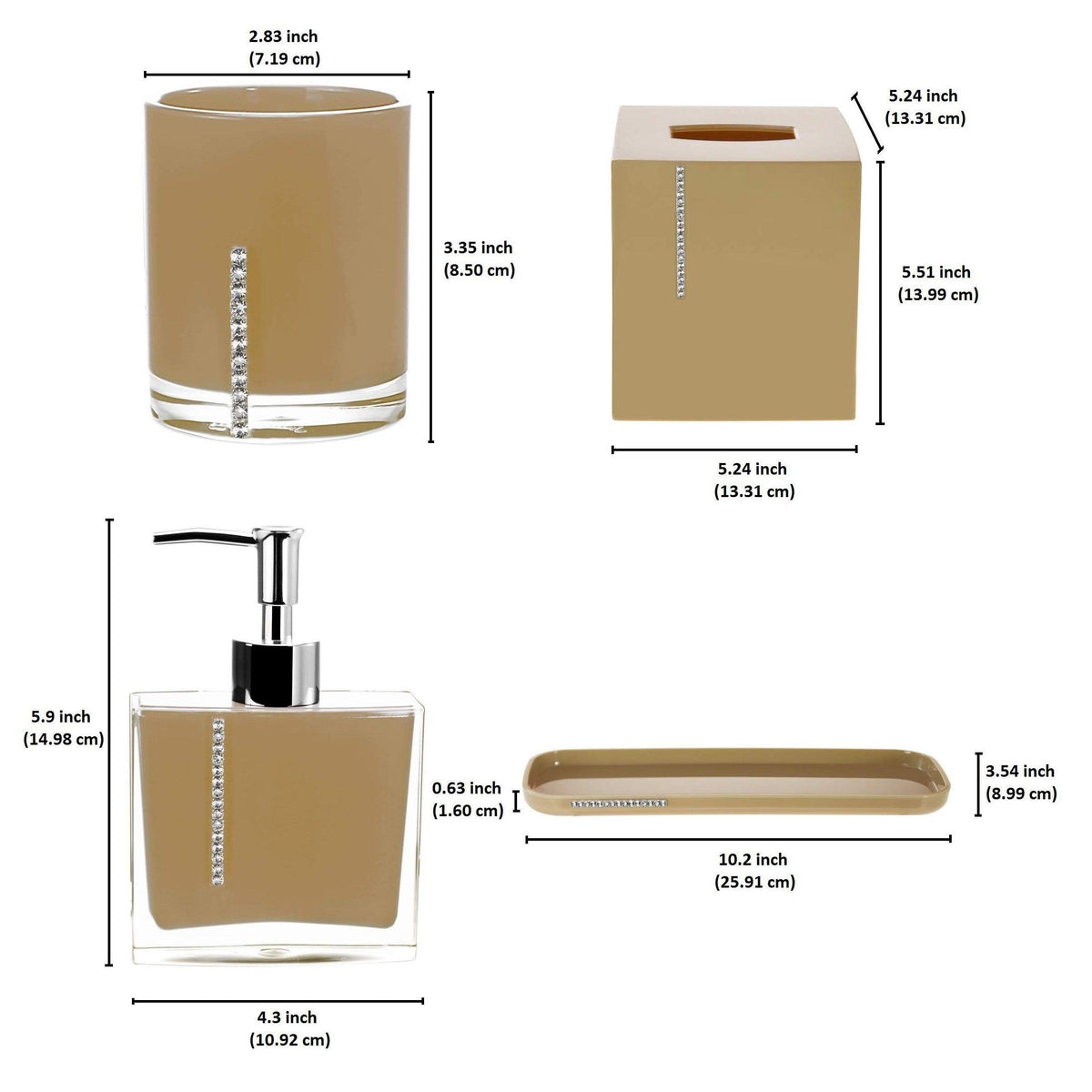 Acrylic Bathroom Set – McClary, 4 Piece