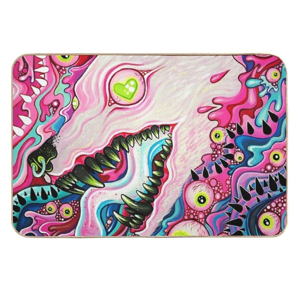 Glitterwolf Acrylic Painting  Long-Lasting Bath Mat