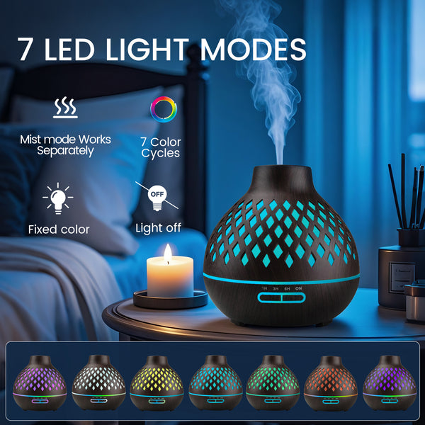 550ML Large Capacity Essential Oil Diffuser for Home | 12 Essential Oils Included, Remote Control