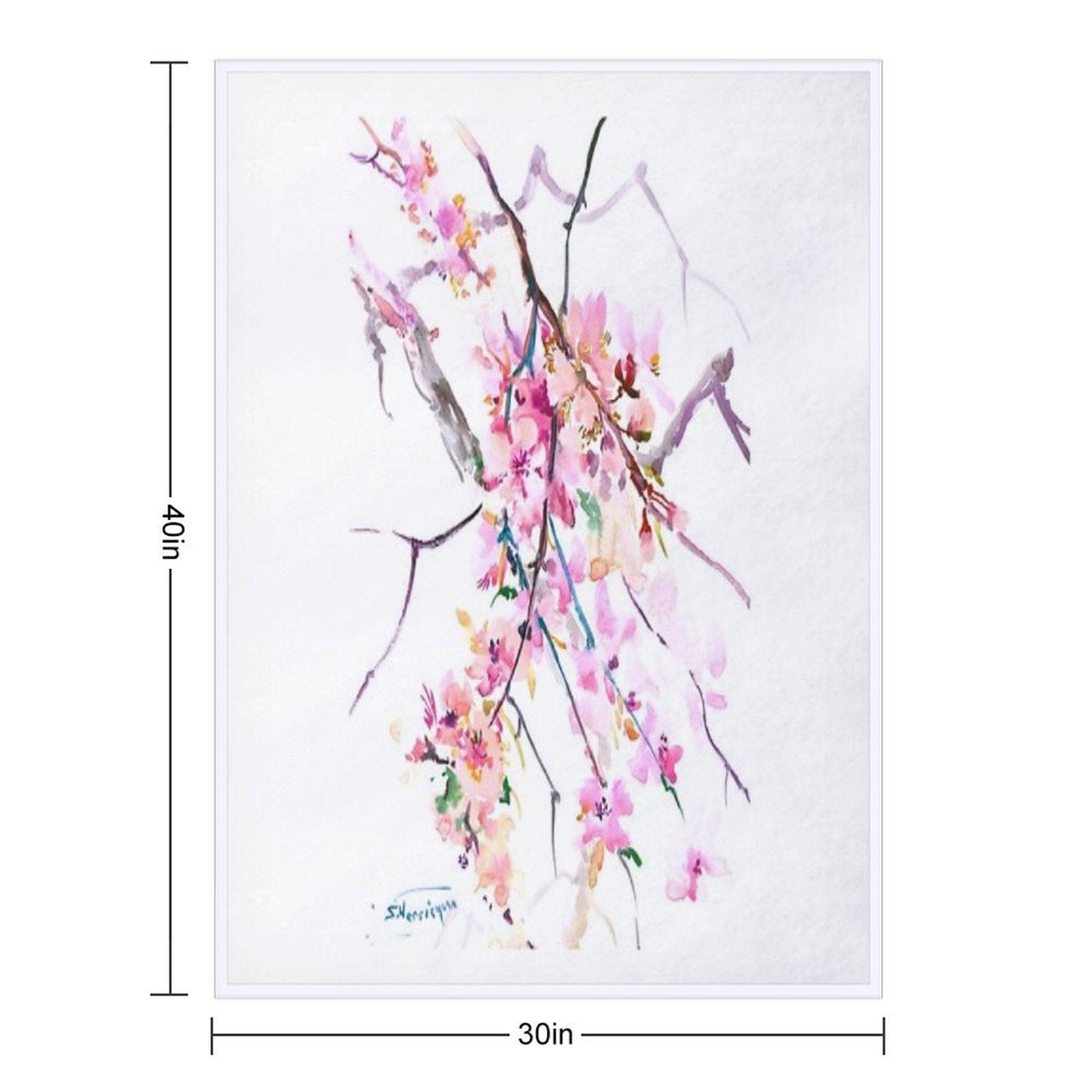 Cherry Blossom Throw Blanket