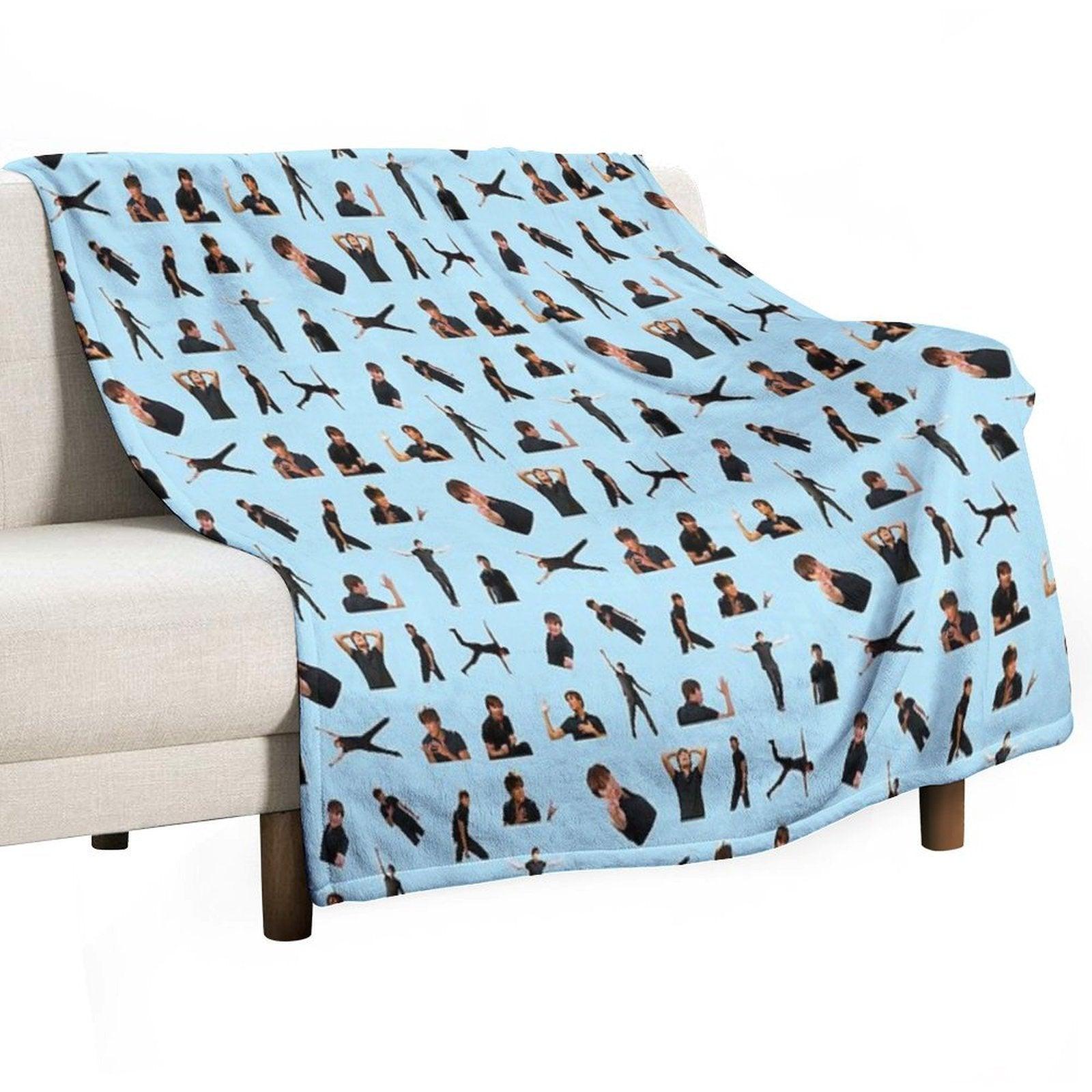 Zac Efron Troy Bolton Bet On It High School Musical Collage Stickers Throw Blanket