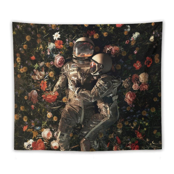 Astronaut Garden Delights II Tapestry