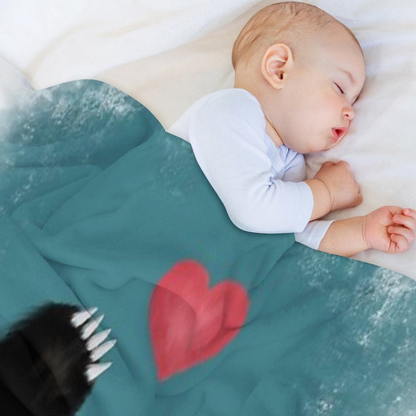 Panda Love (Blue) Comfort Throw Blanket