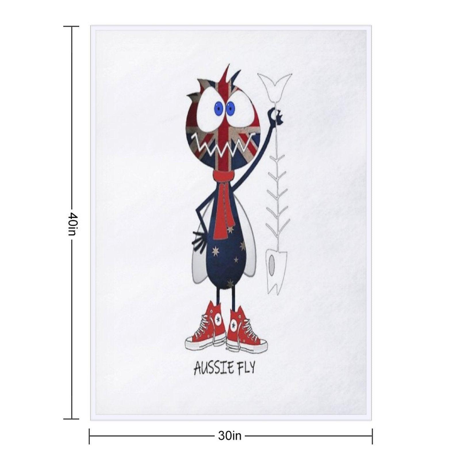 Aussie Fly Cartoon Critter Throw Blanket