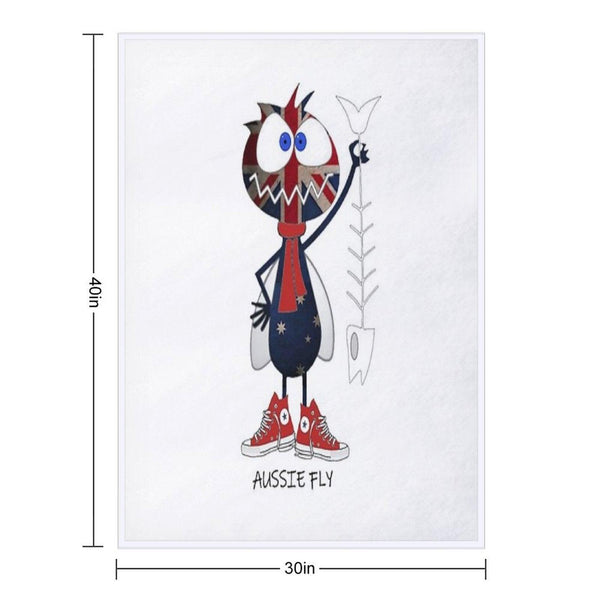 Aussie Fly Cartoon Critter Throw Blanket