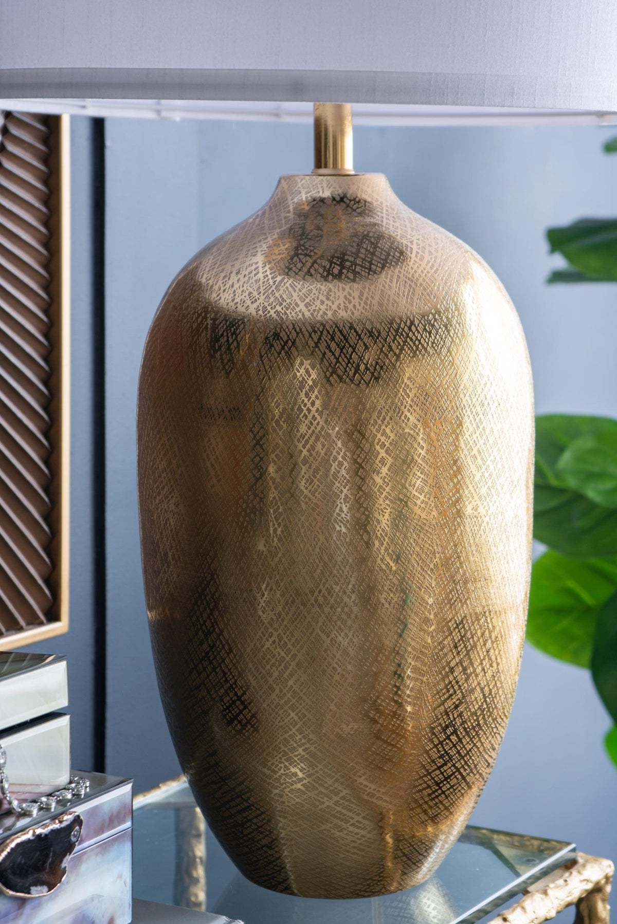 Modern Traditional Fabric Drum Shade Table Lamp