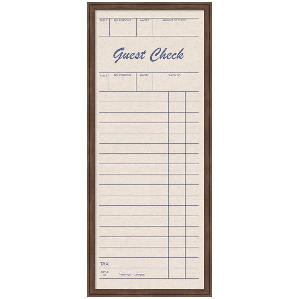 Framed Fabric Pinboard Linen Guest Check Wall Organization