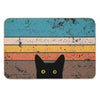 Peeking Cat in Retro Circle Bath Mat
