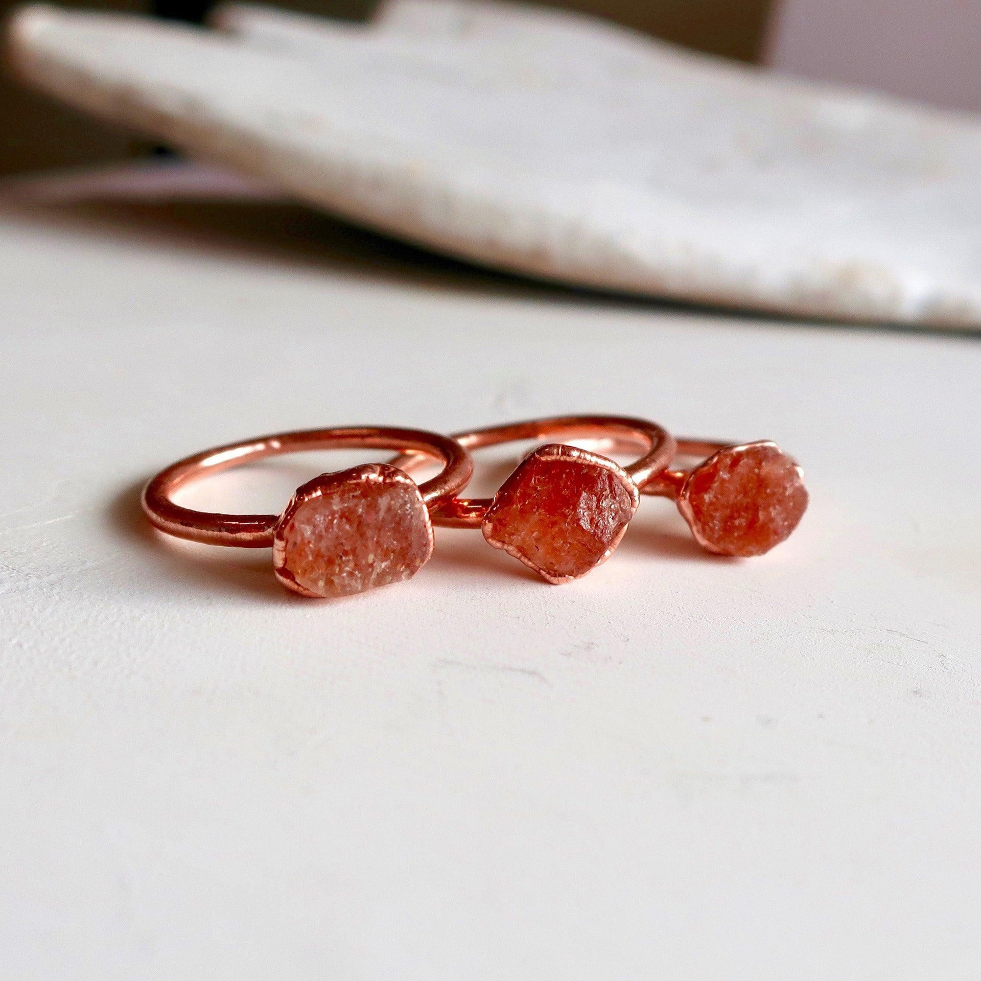 Copper Sunstone Ring - A Symbol Of Joyful Confidence | By Blackbird & Sage