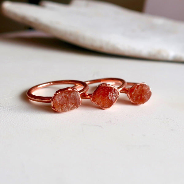 Copper Sunstone Ring - A Symbol Of Joyful Confidence | By Blackbird & Sage