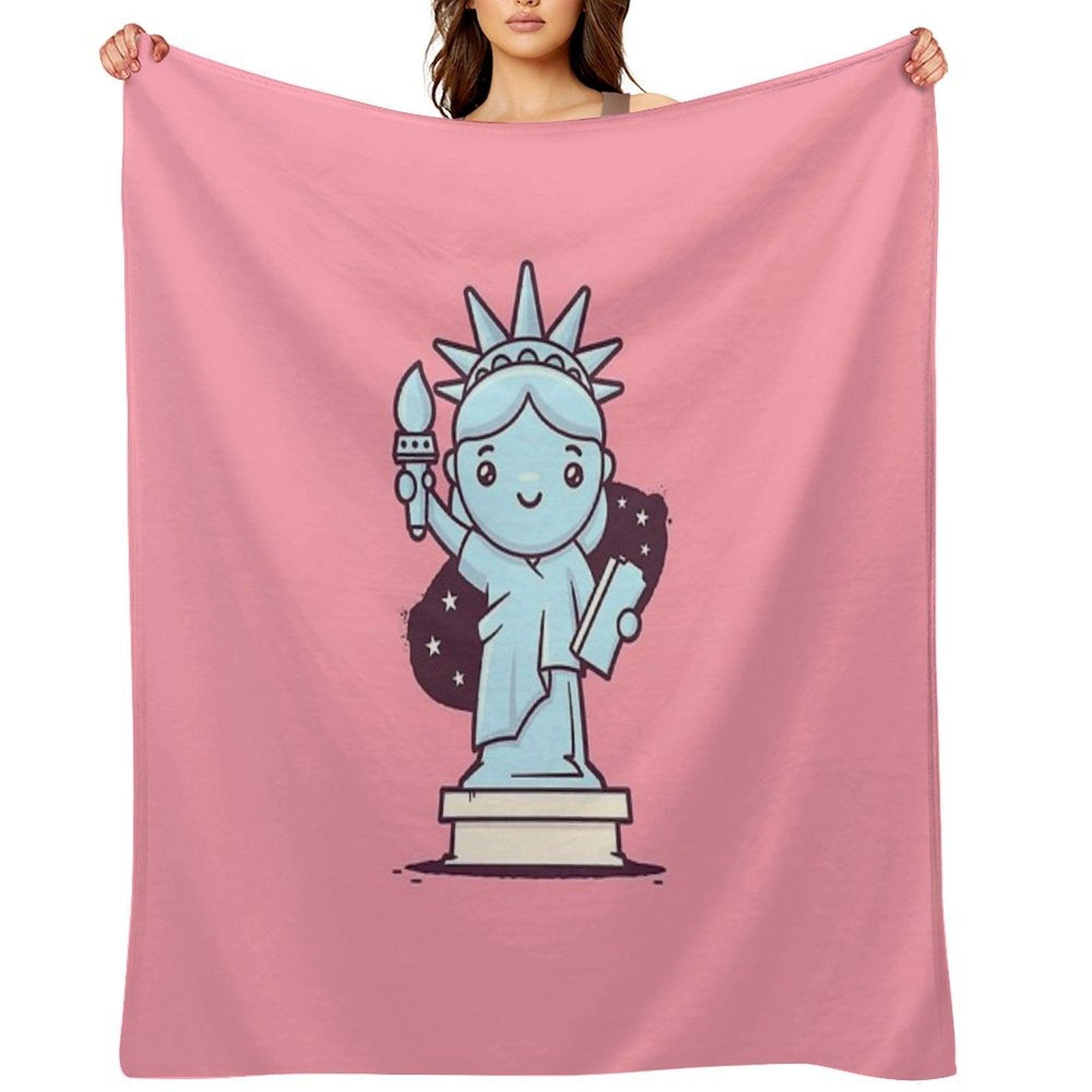 Cute Miss Liberty Throw Blanket