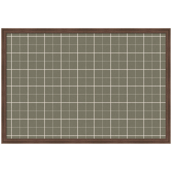 Framed Fabric Pinboard Sage Green Plaid Wall Organization