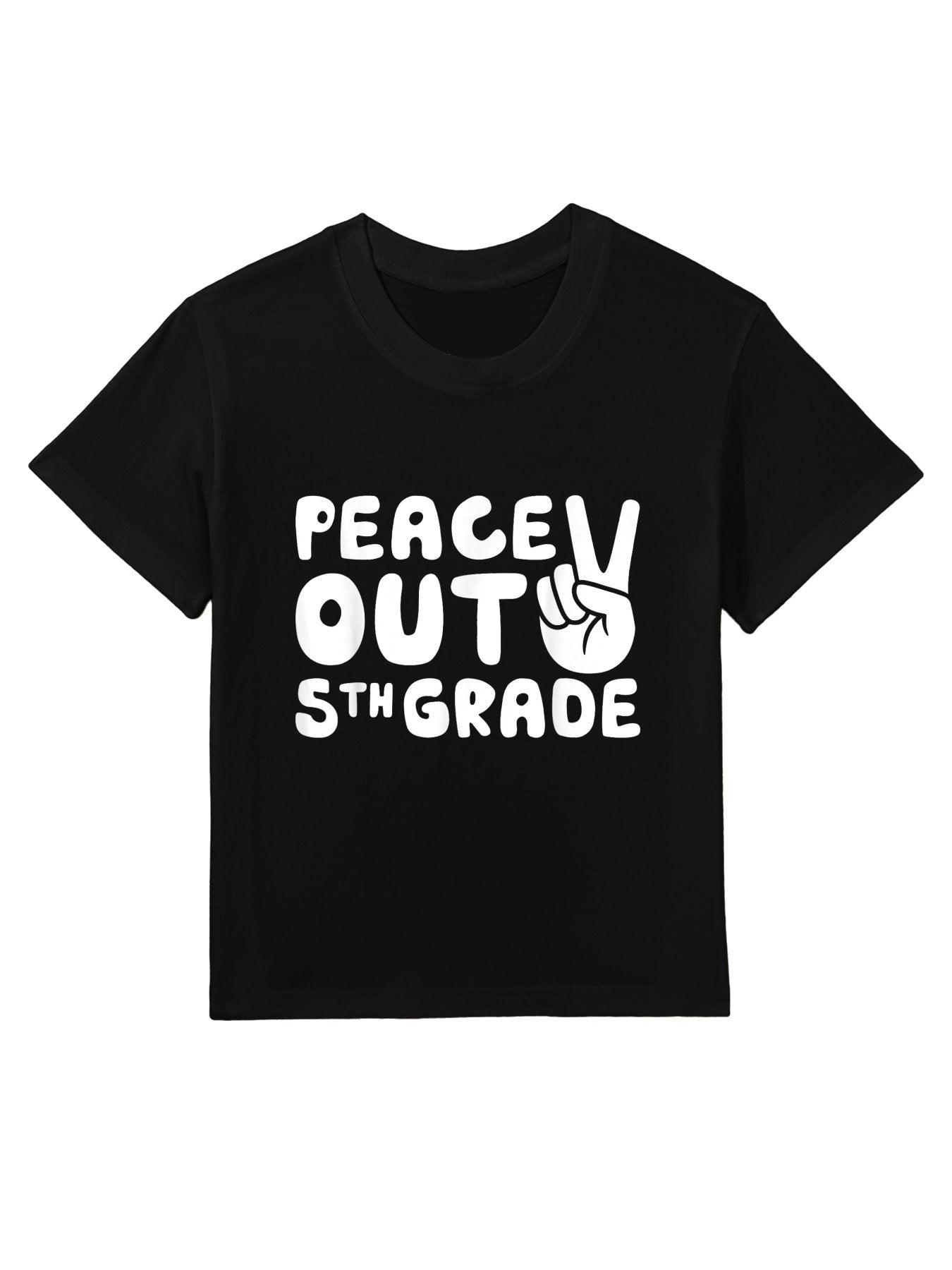 Peace Out 5th Grade Boy Girl Fifth Grade Graduation Kids T-Shirt