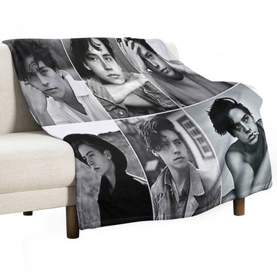Cole Sprouse Black And White Poster Anti-pilling Throw Blanket