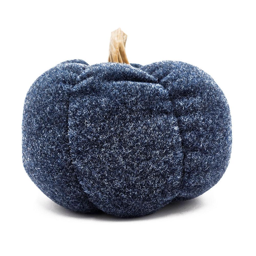 Set of 3Blue Fabric Decorative Pumpkins Fall Harvest Table Décor