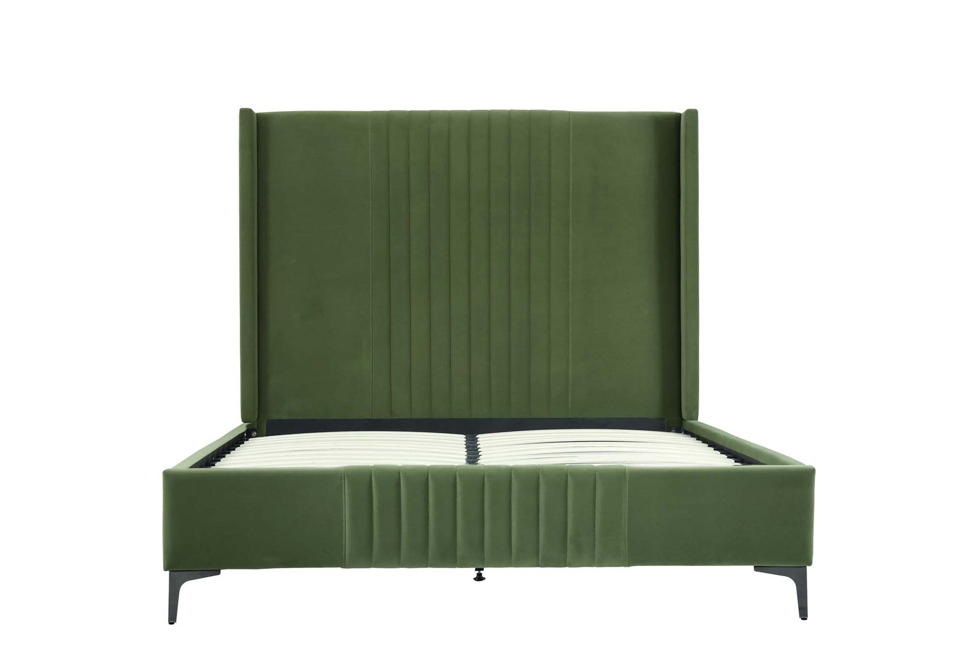 Promenade Upholstered Velvet Queen Bed in Moss