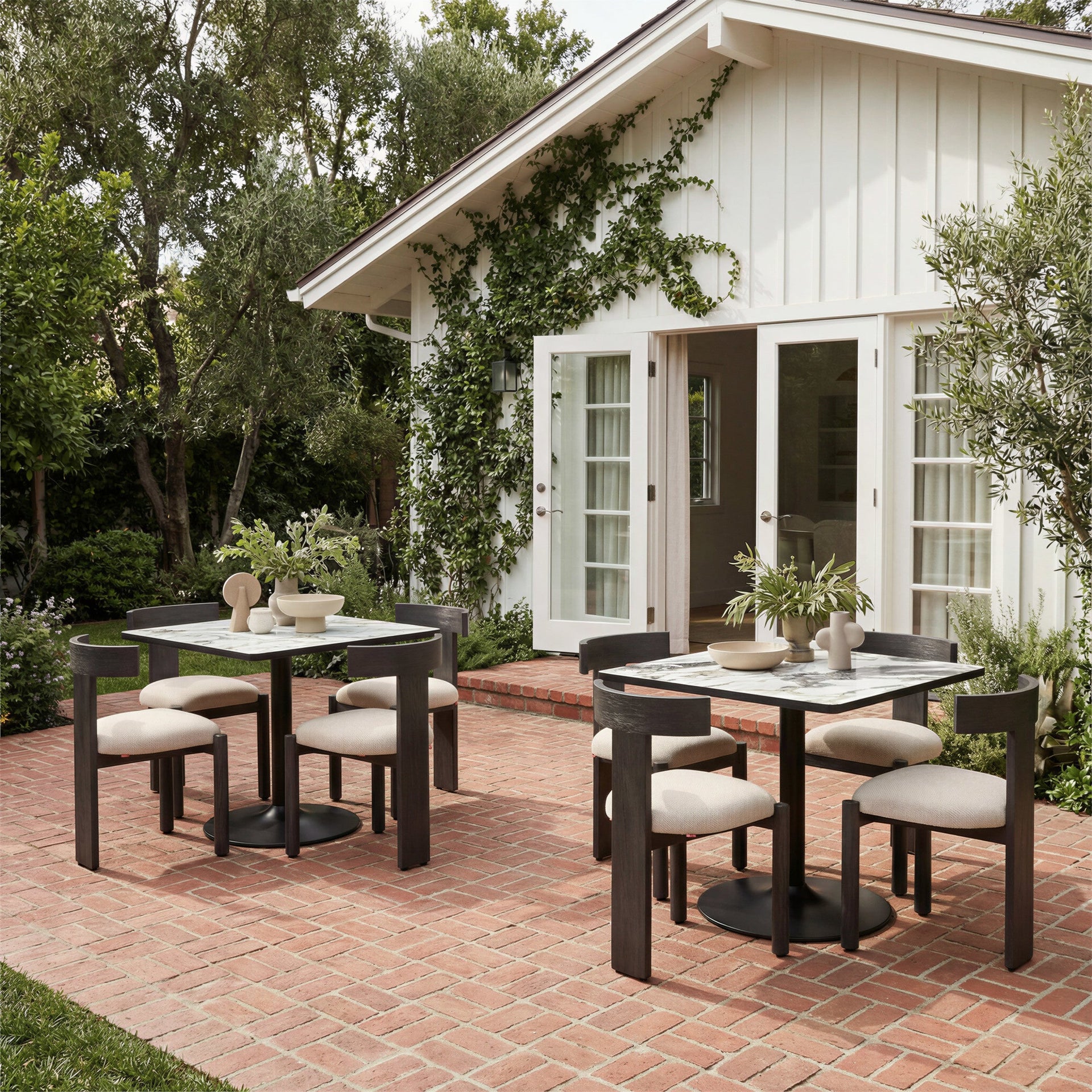 Tiana Dining Chair Black & Beige