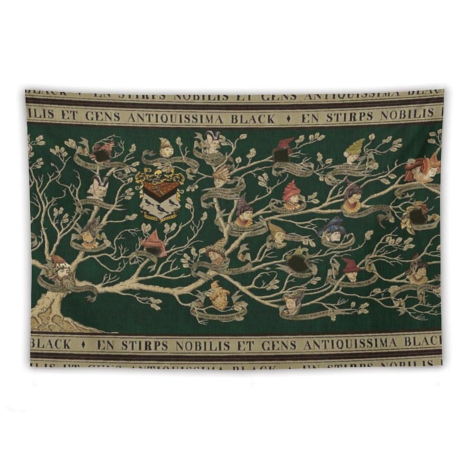 Noble House of Black Family Tree Tapestry