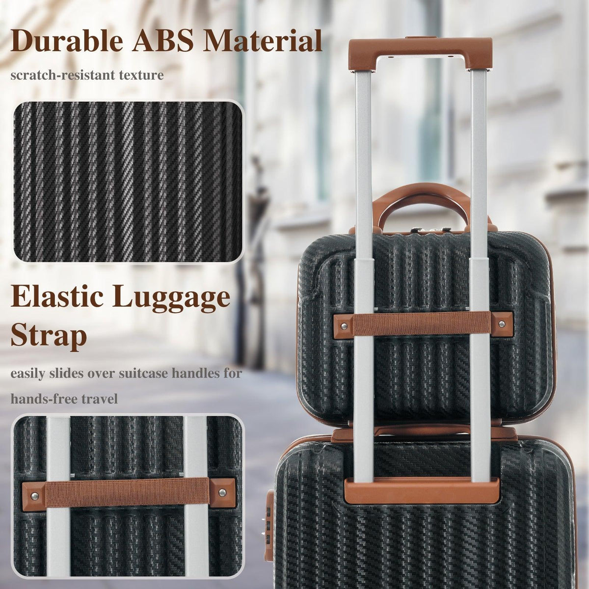 2-Piece Hardshell Luggage Set, Lightweight ABS Suitcase