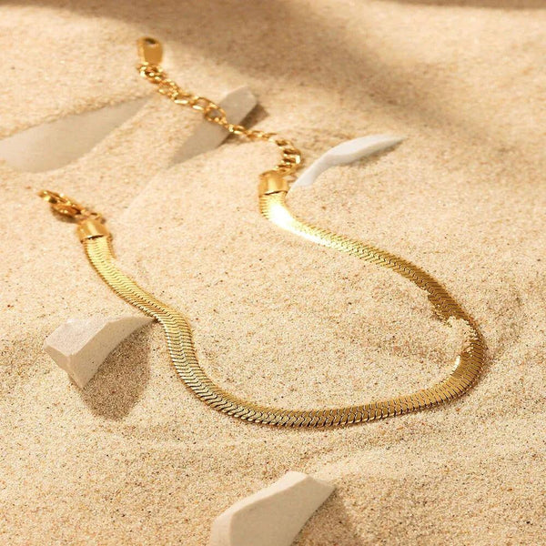 Gold Herringbone Snake Chain Bracelet - Gifts for You 'n Me