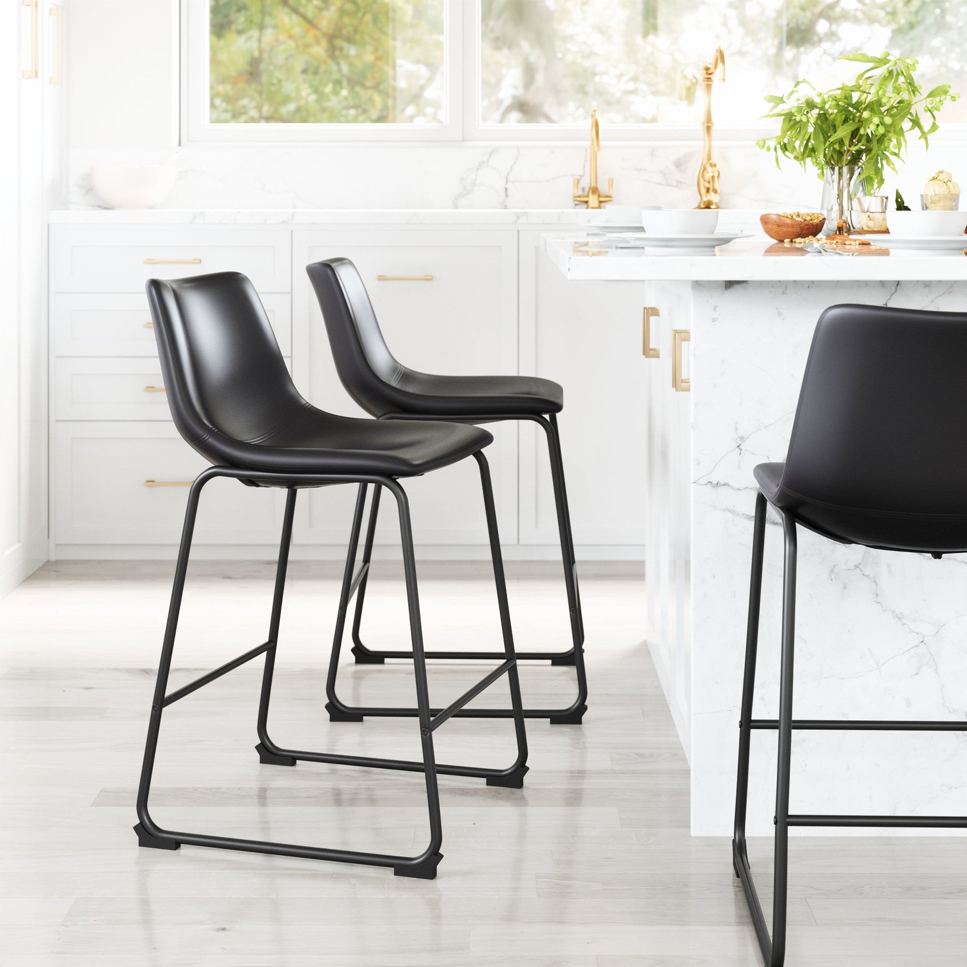 Smart Counter Stool (Set of 2) Black ZUO Store