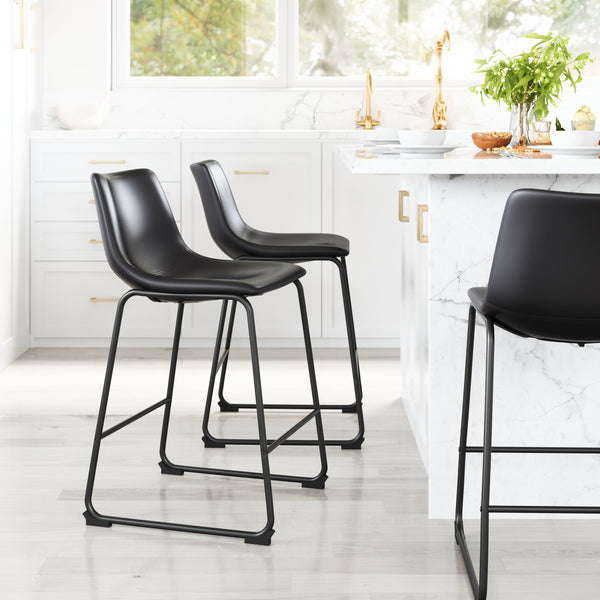 Smart Counter Stool (Set of 2) Black ZUO Store