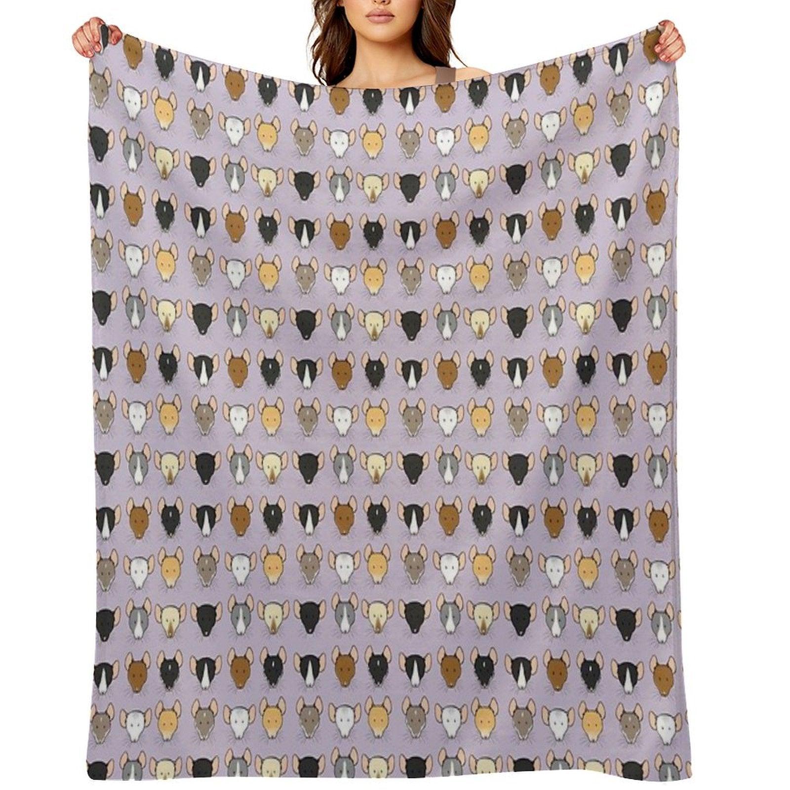 Ratty Faces Throw Blanket