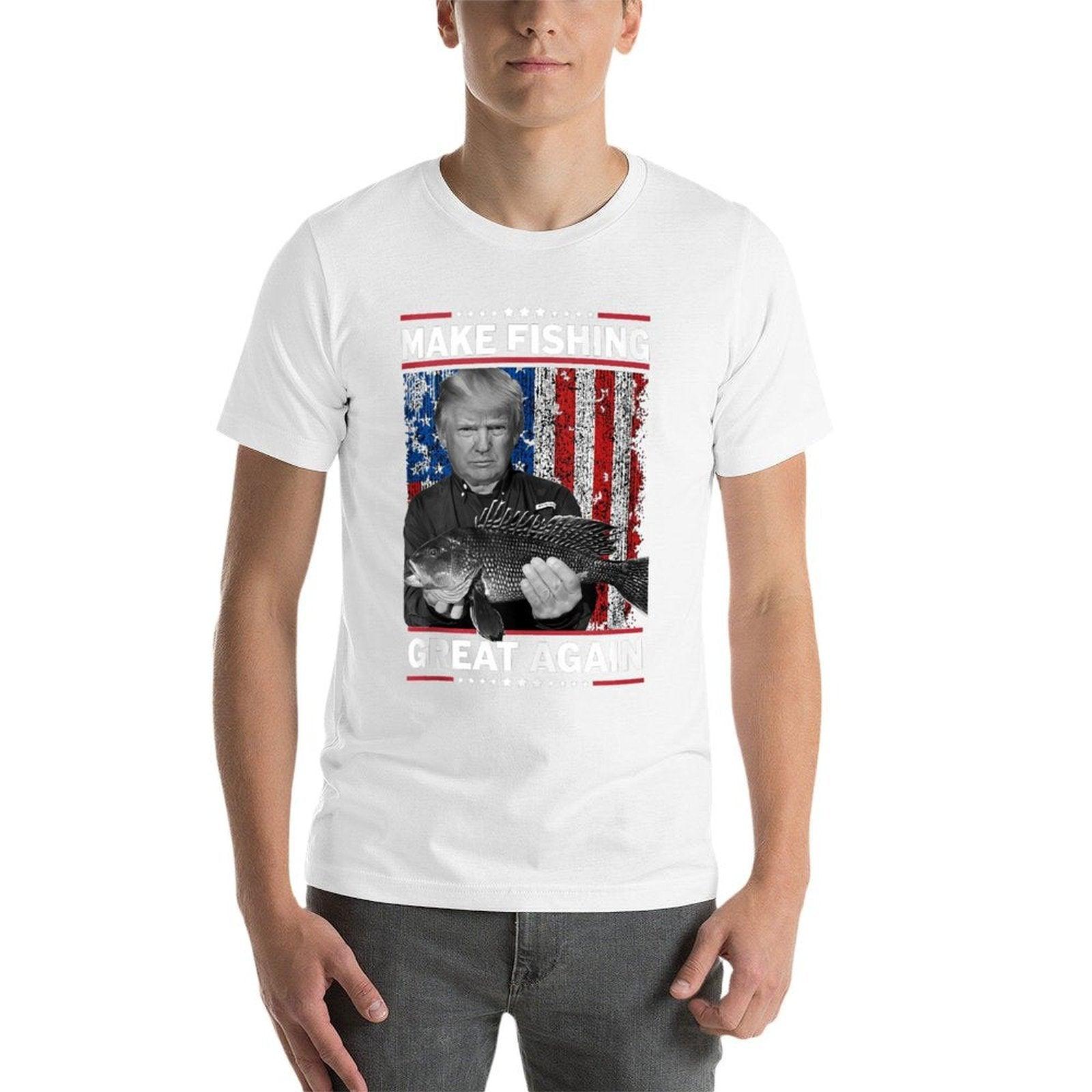 President Trump USA Fishing -Make Fishing Great Again  Oversized Silhouette T-Shirt