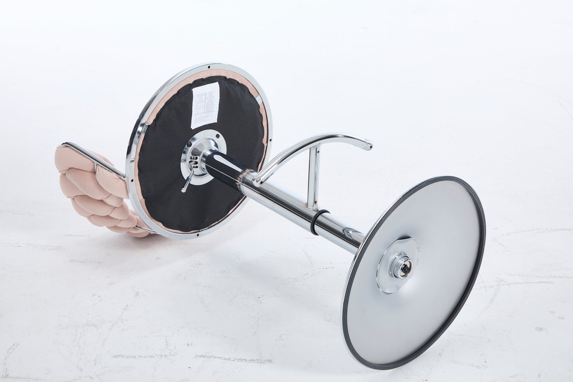 Set of 2 Bar Stools with Chrome Footrest & Base Swivel Height Adjustable Velvet