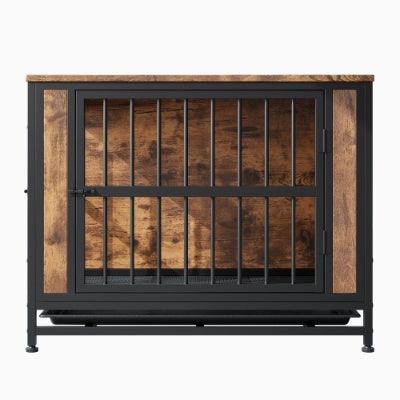 Dog Crate Furniture  Wooden Dog Crate Table Rustic Brown